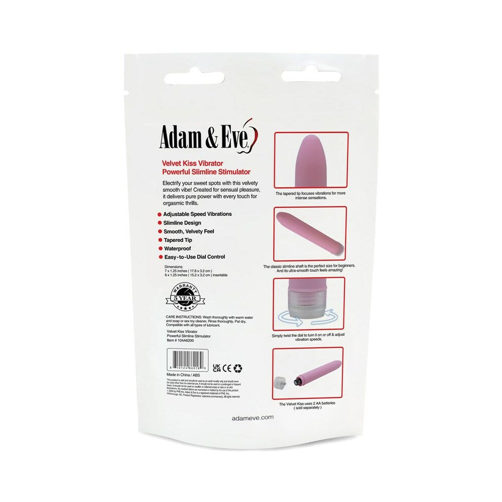 ADAM & EVE VELVET KISS VIBRATOR (BAG PACKAGING)