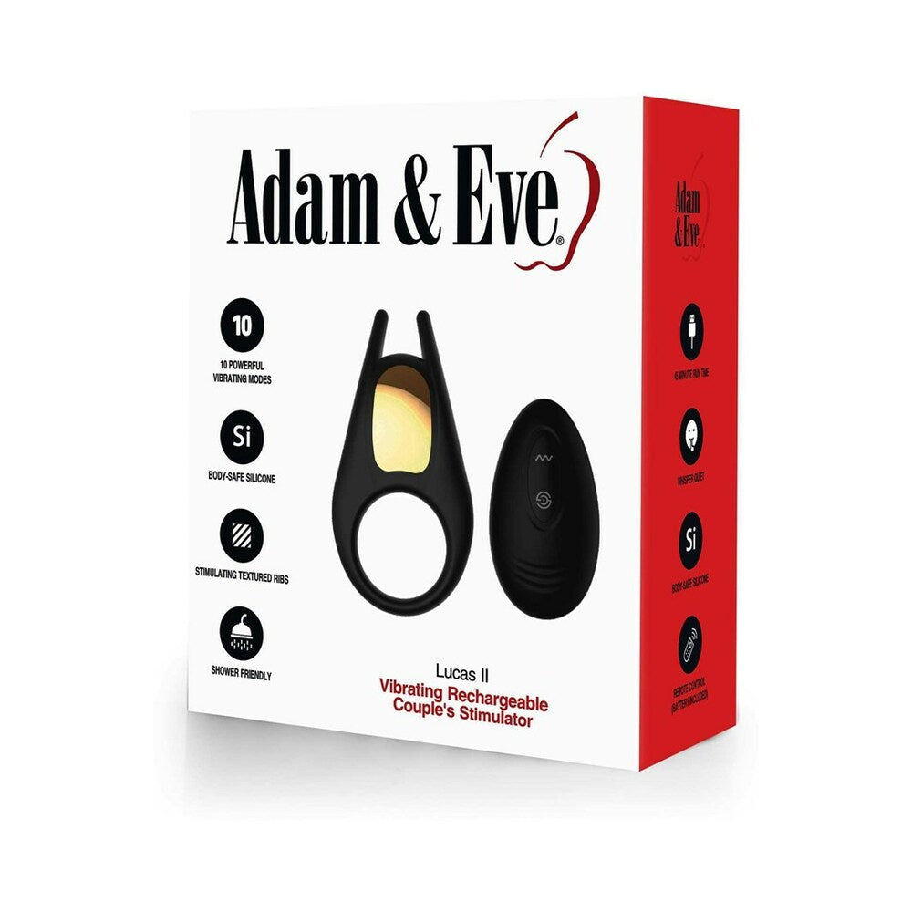 ADAM & EVE LUCAS II VIBRATING RECHARGEABLE COUPLE''S STIMULATOR