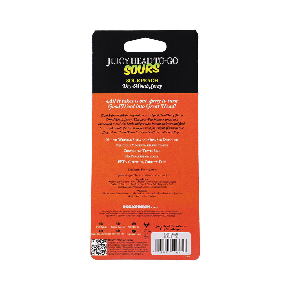 GOODHEAD JUICY HEAD DRY MOUTH SPRAY TO-GO SOUR PEACH 0.3 OZ.