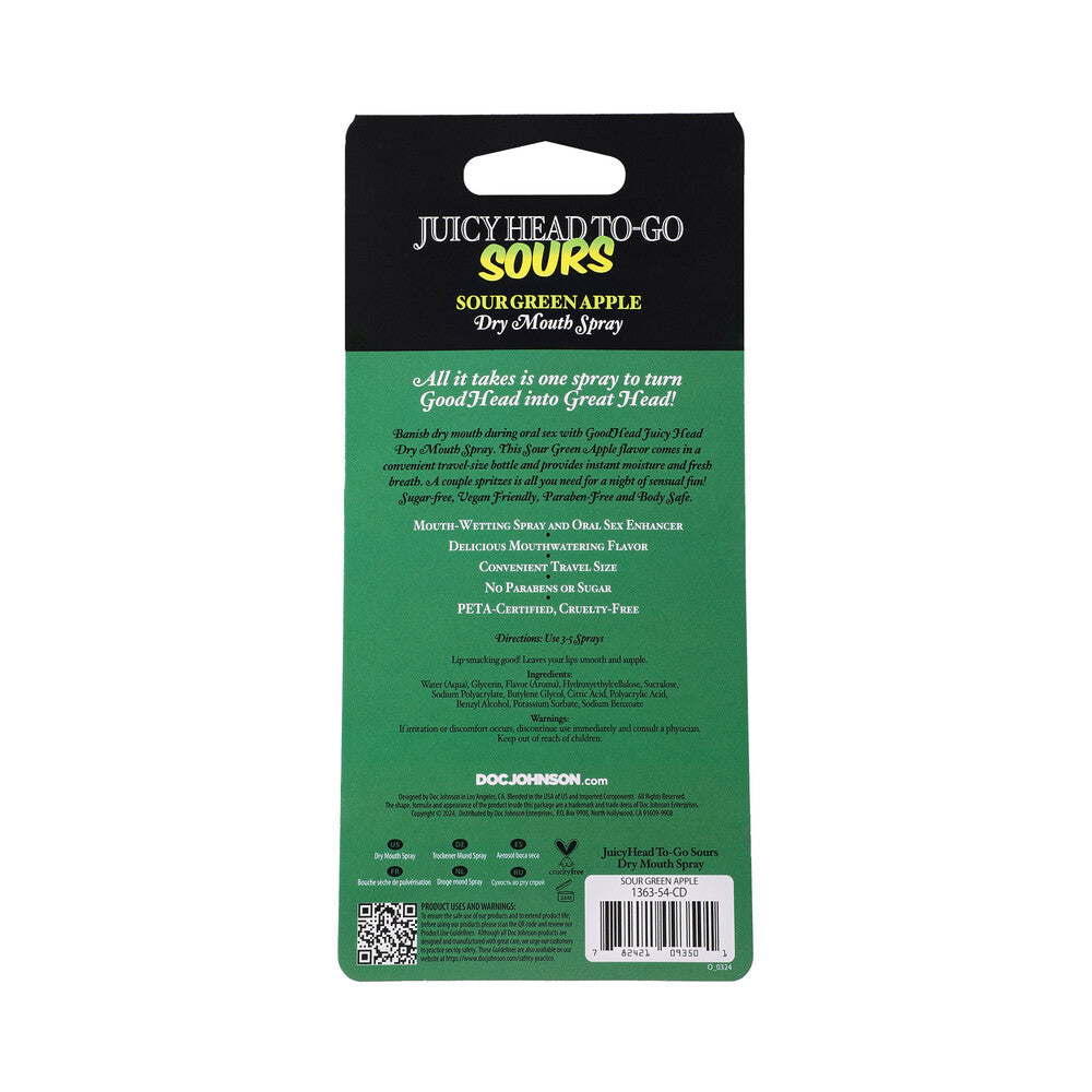 DOC JOHNSON - GOODHEAD JUICY HEAD DRY MOUTH SPRAY TO-GO SOUR GREEN APPLE 0.3 OZ.