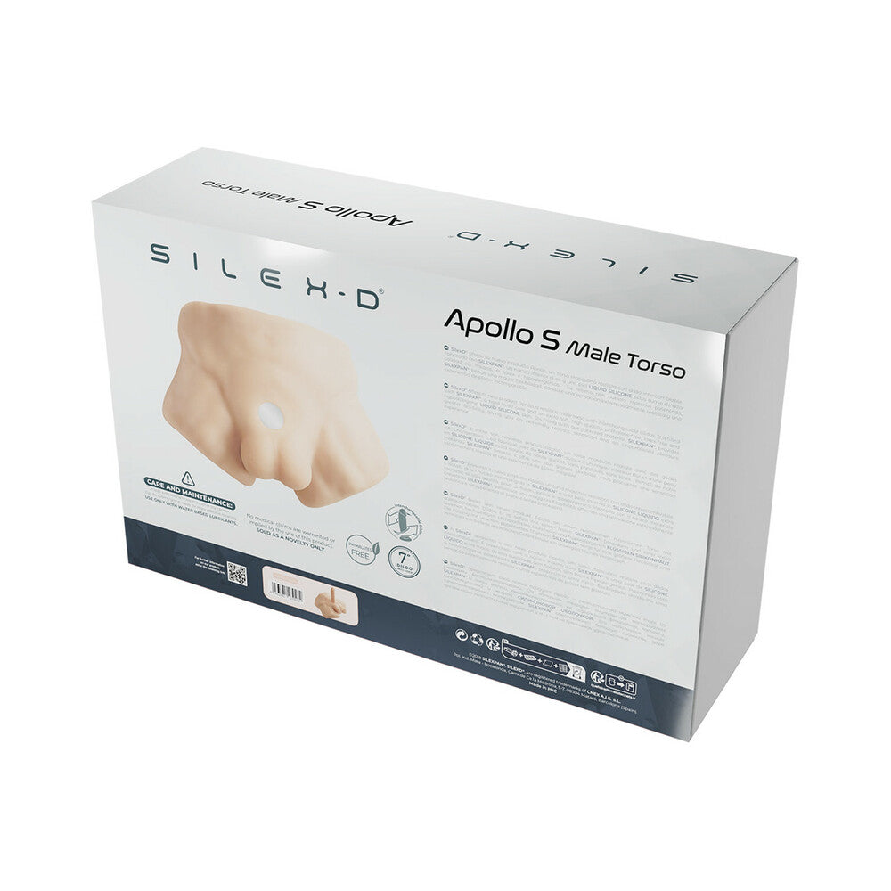 DOC JOHNSON - SILEX-D APOLLO S TORSO WITH 7 IN. LIQUID SILICONE MODEL 2 DILDO VANILLA