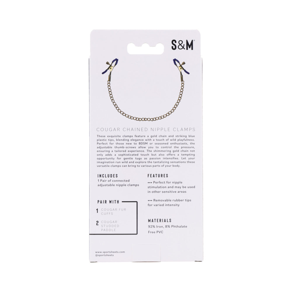 SPORTSHEETS SEX & MISCHIEF COUGAR CHAINED NIPPLE CLAMPS