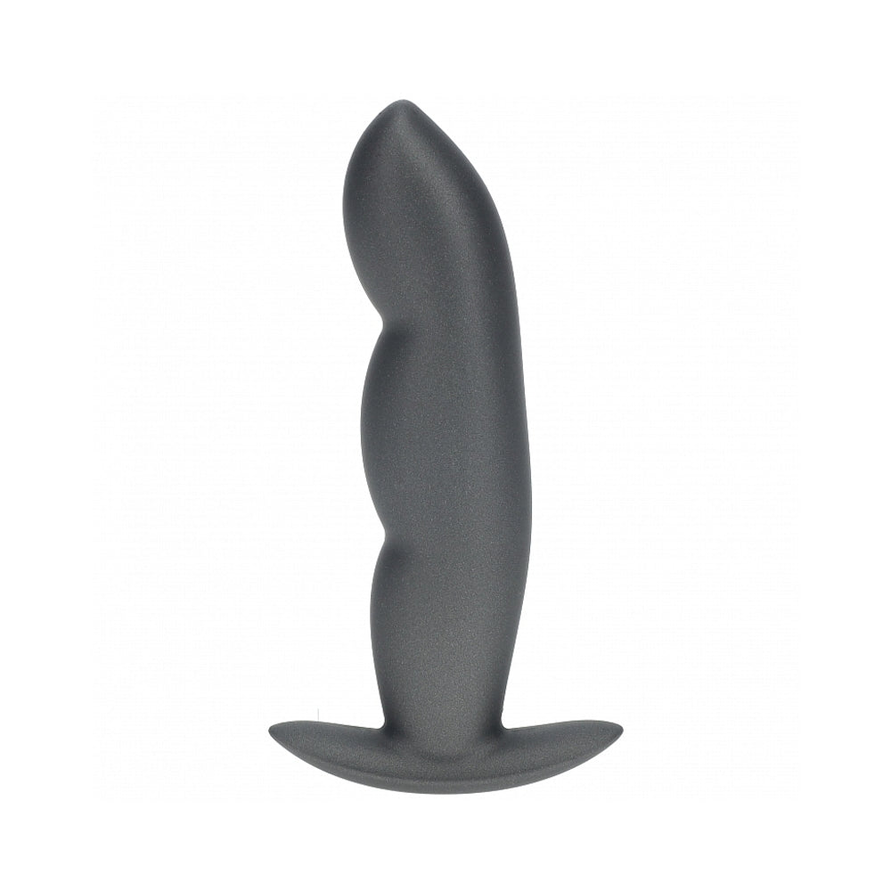 SHOTS - OUCH! SMOOTH SILICONE FINGER ANAL PLUG 4.6 IN. GUN METAL