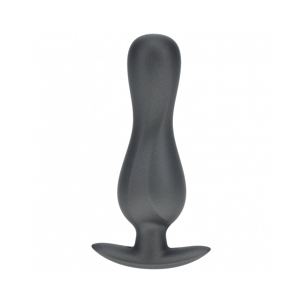 SHOTS - OUCH! SMOOTH SILICONE CURVY ANAL PLUG 4.6 IN. GUN METAL