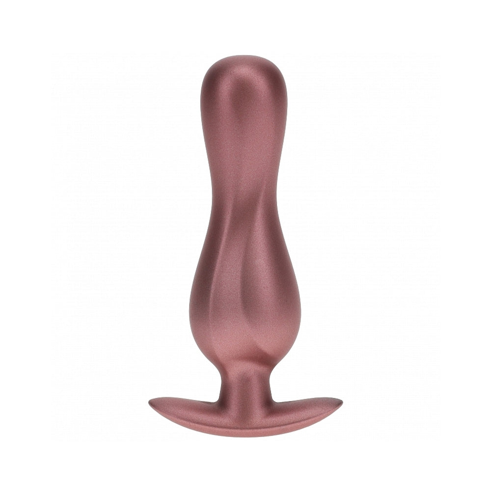 SHOTS - OUCH! SMOOTH SILICONE CURVY ANAL PLUG 4.6 IN. ROSE GOLD