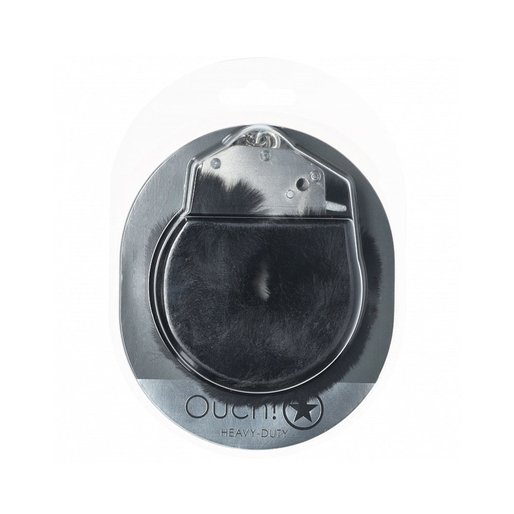 OUCH! HEAVY-DUTY FLUFFY HANDCUFFS BLACK