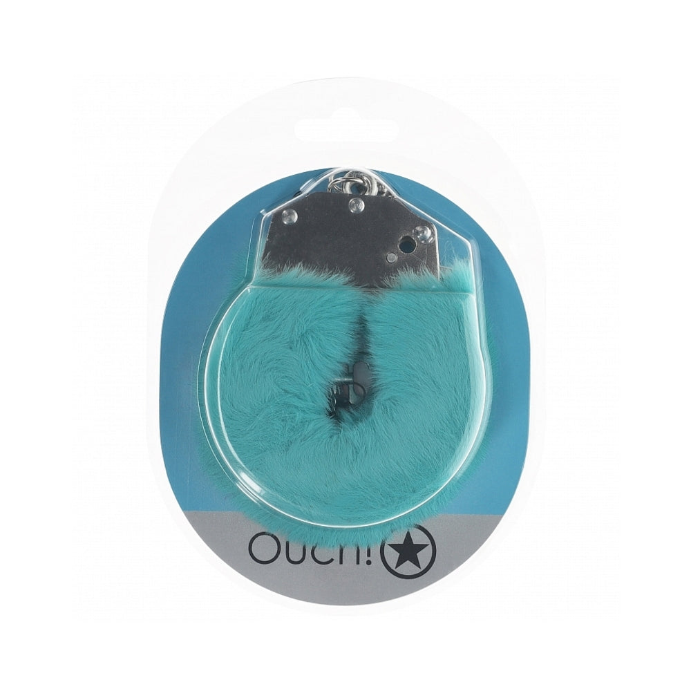 OUCH! HEAVY-DUTY FLUFFY HANDCUFFS BLUE