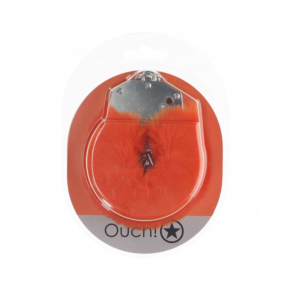 OUCH! HEAVY-DUTY FLUFFY HANDCUFFS ORANGE