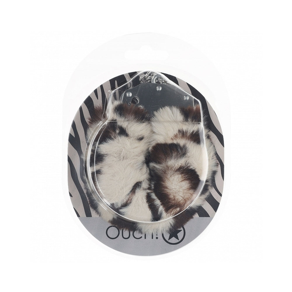 OUCH! HEAVY-DUTY FLUFFY HANDCUFFS SNOW LEOPARD