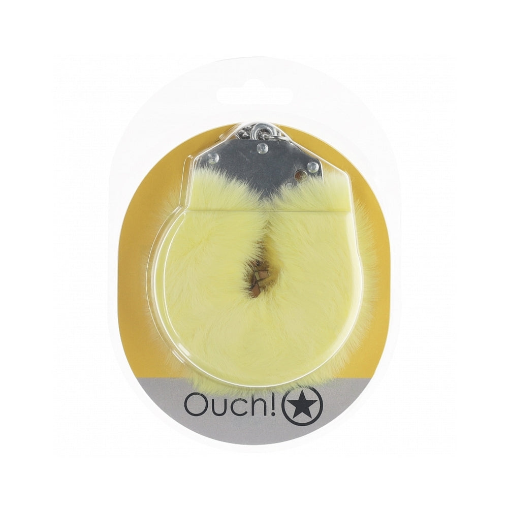 OUCH! HEAVY-DUTY FLUFFY HANDCUFFS YELLOW