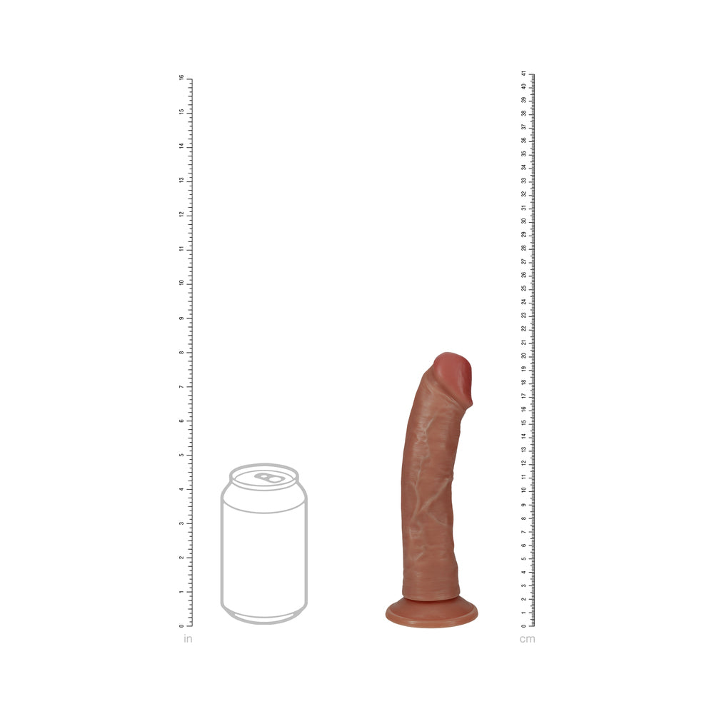 SHOTS - REALROCK 8 IN. VIBRATING AND ROTATING COCK REGULAR CURVED TAN