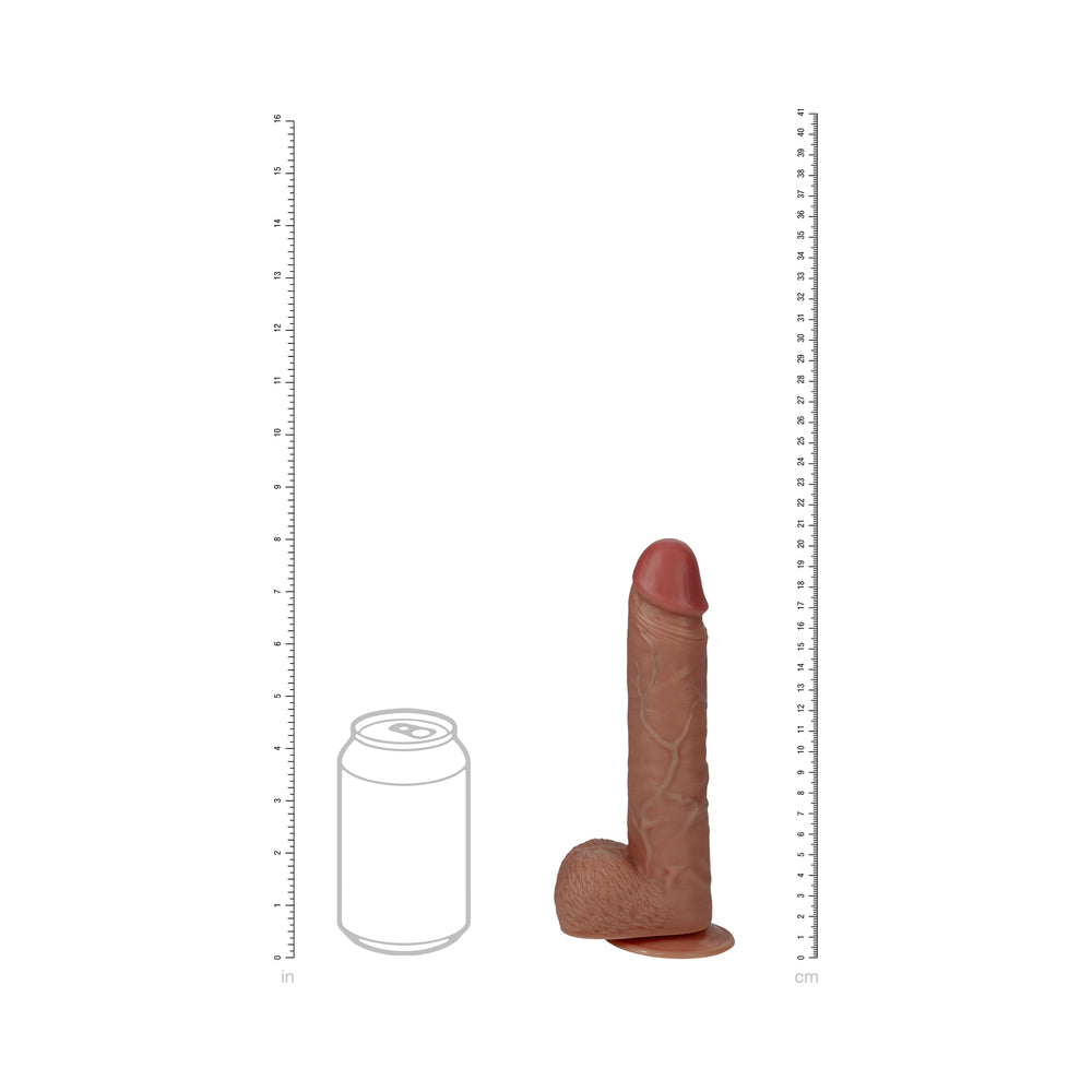 SHOTS - REALROCK 8 IN. VIBRATING AND ROTATING COCK WITH BALLS REGULAR STRAIGHT