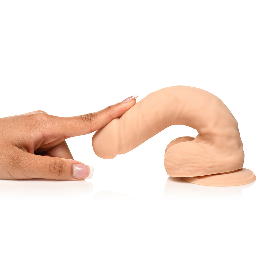 CURVE NOVELTIES - EASY RIDERS 7 IN. SILICONE DILDO WITH BALLS LIGHT