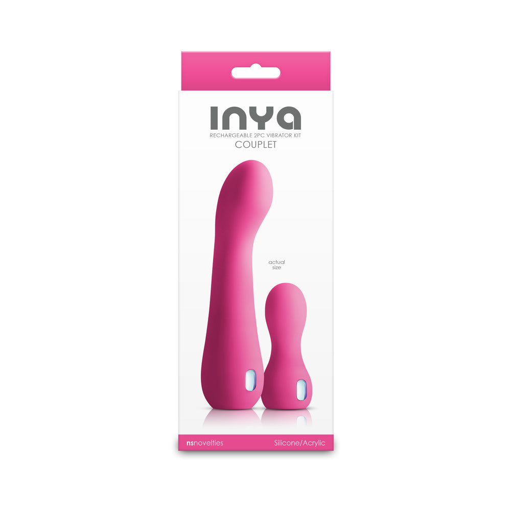 NS NOVELTIES - KIT DE VIBRADOR RECARGABLE INYA COUPLET DE 2 PIEZAS ROSA
