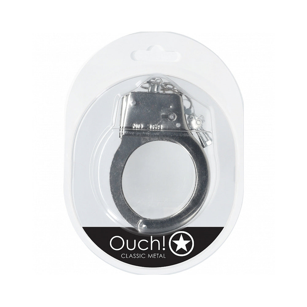 OUCH! CLASSIC METAL HANDCUFFS SILVER