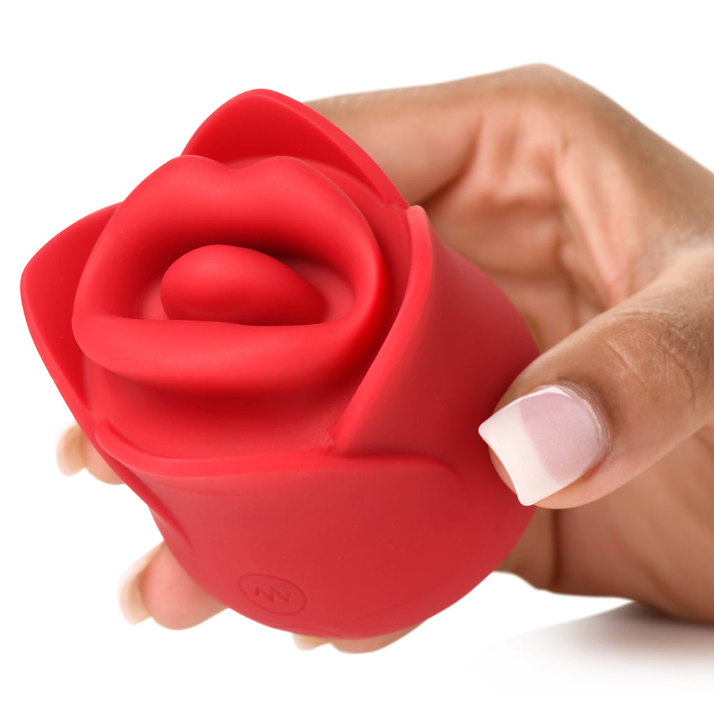 XR BRANDS - LICKGASM KISSING & VIBRATING ROSE CLITORAL STIMULATOR RED