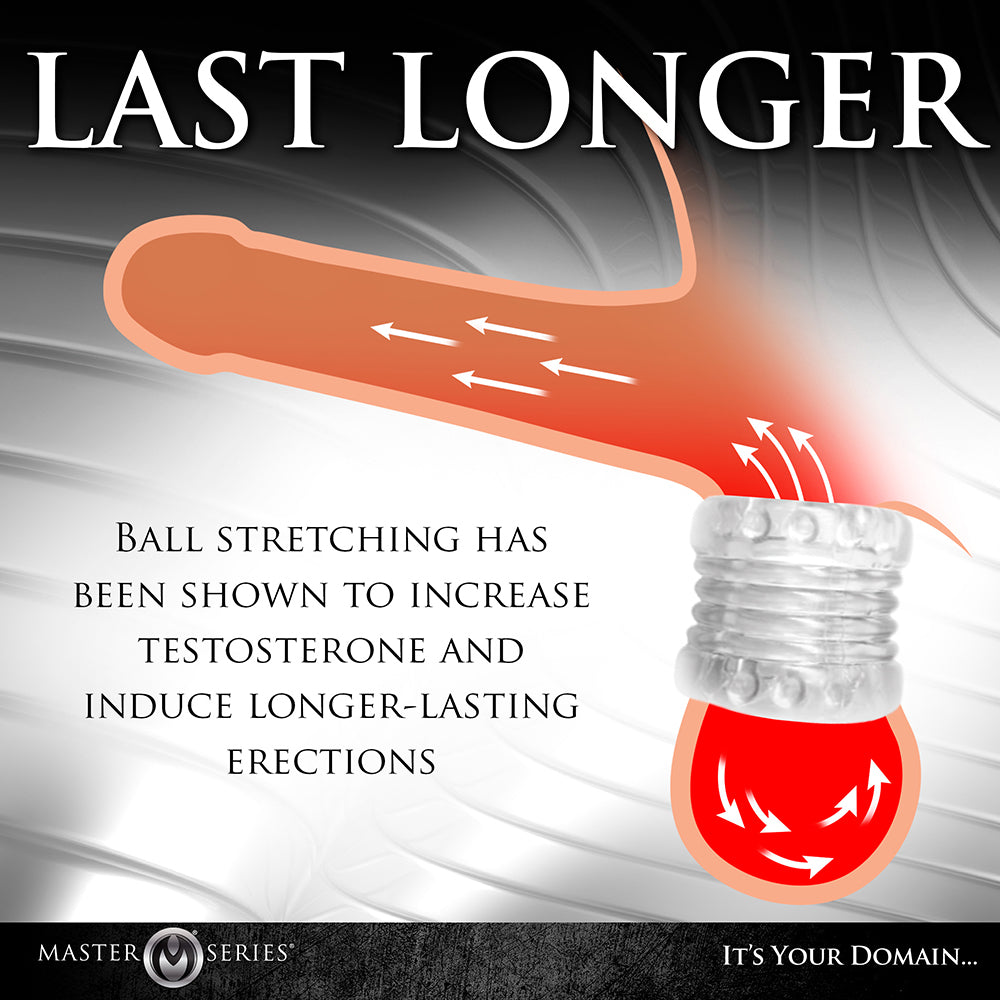 XR BRANDS - ÉCARTEUR DE TESTICULES MASTER SERIES BALL STACK TRANSPARENT