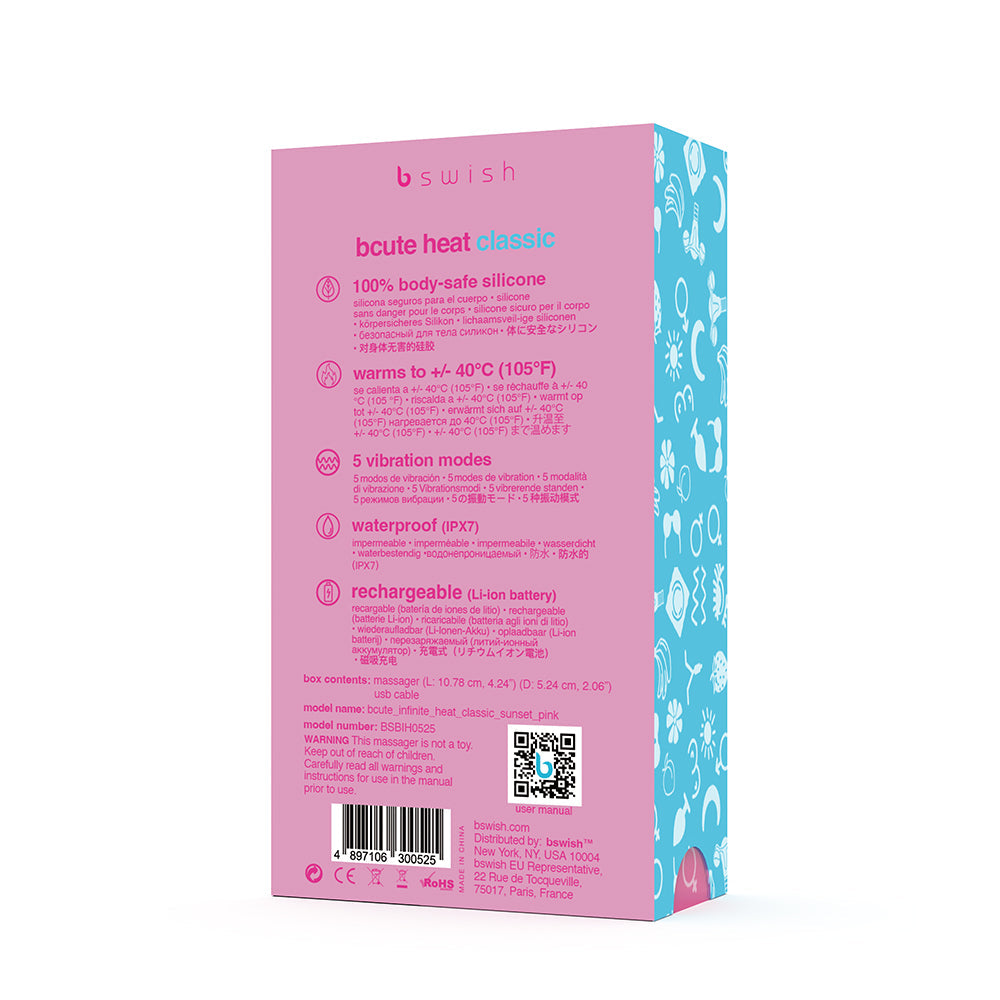 B SWISH - VIBRADOR CALENTABLE CLÁSICO BCUTE INFINITE HEAT ROSA