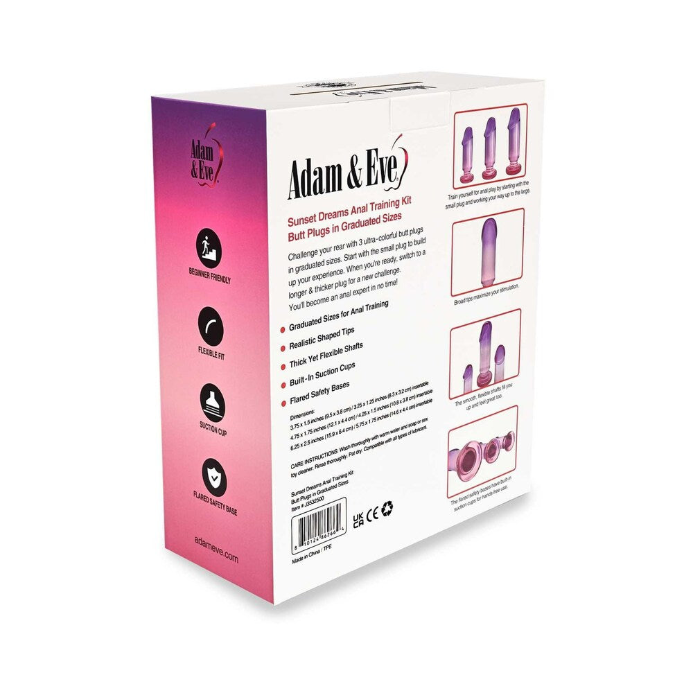 ADAM & EVE SUNSET DREAMS ANAL PLUG TRAINING KIT