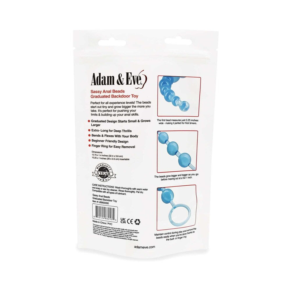 ADAM & EVE SASSY ANAL BEADS (BAG PACKAGING)