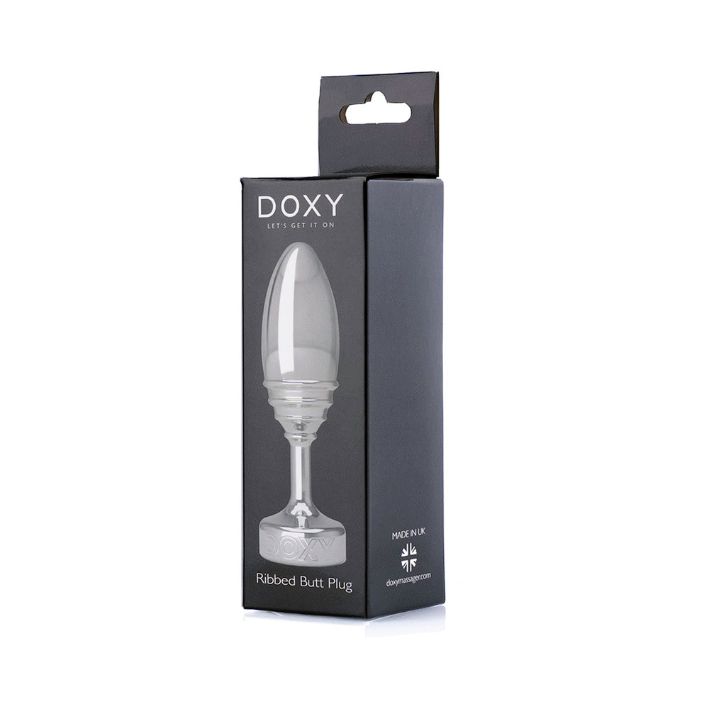 DOXY - RIBBED METAL BUTT PLUG