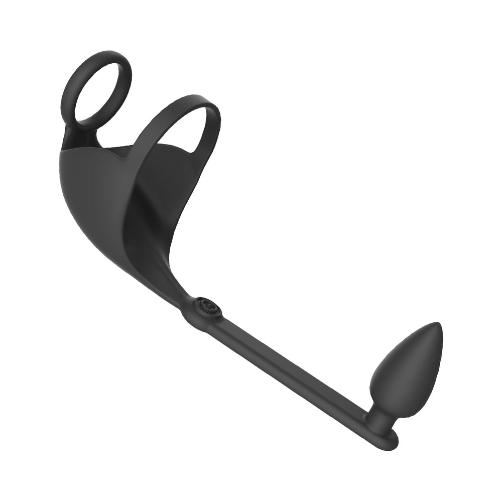 MAGIC REMOTE SCROTUM MASSAGER PLUG BLACK