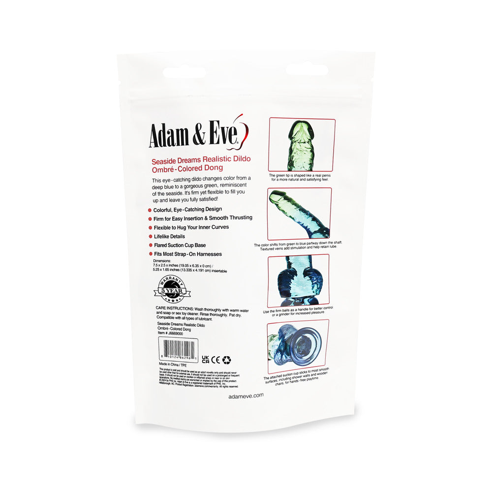 ADAM & EVE - SEASIDE DREAMS REALISTIC DILDO 7.5 IN. (BAG PACKAGING)