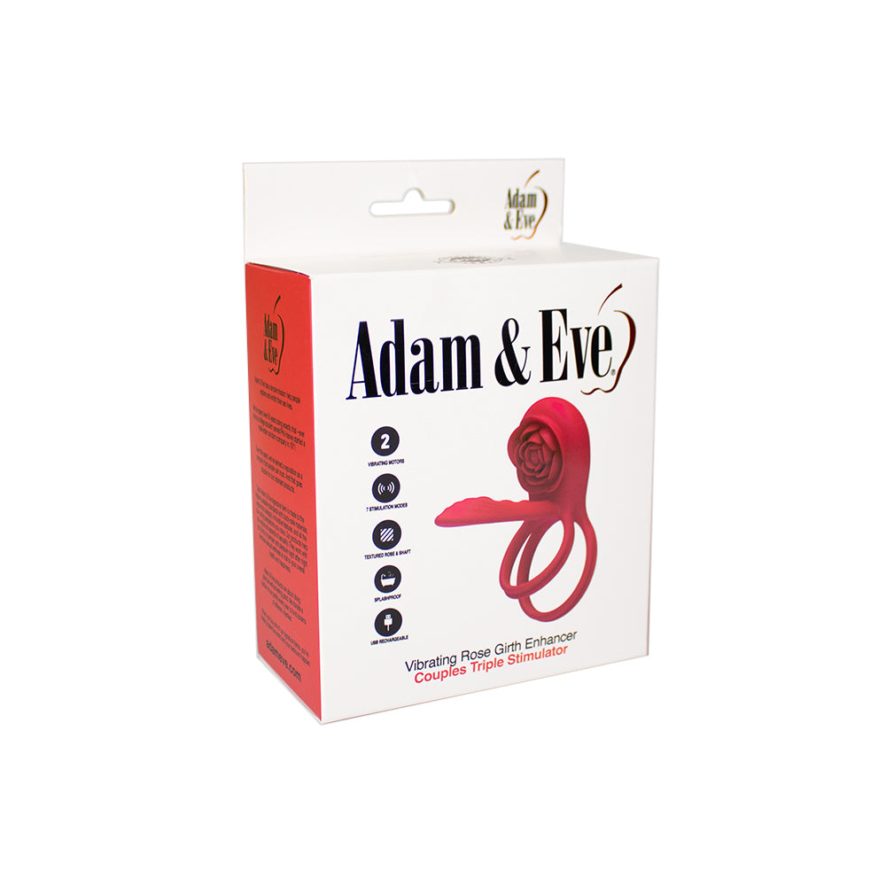 ADAM & EVE - ESTIMULADOR TRIPLE PARA PAREJAS CON VIBRADOR ENGROSADOR DE ROSA