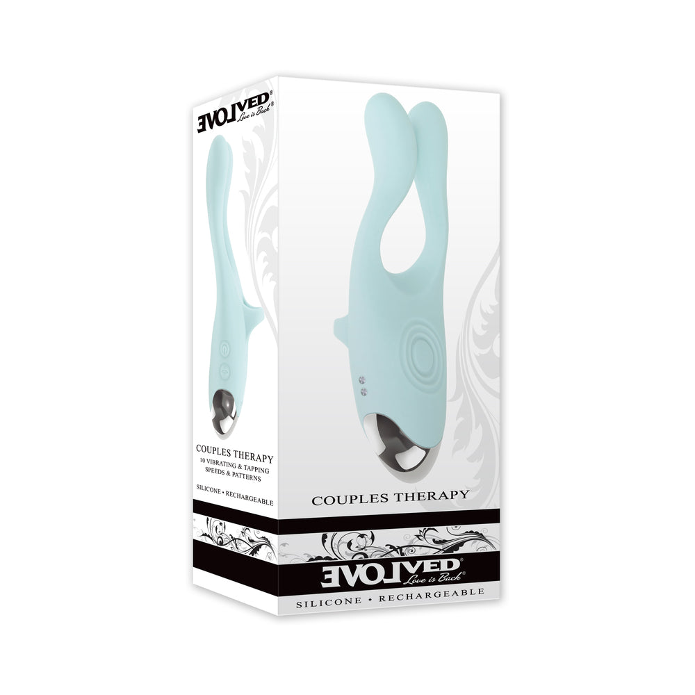 EVOLVED COUPLES THERAPY RECHARGEABLE SILICONE FLEXIBLE ARM TAPPING FINGER VIBRATOR MINT