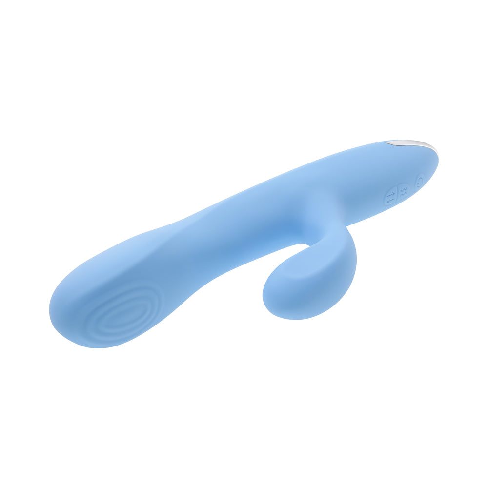 PLAYBOY - UP & AWAY RECHARGEABLE SILICONE RABBIT VIBRATOR BLUE