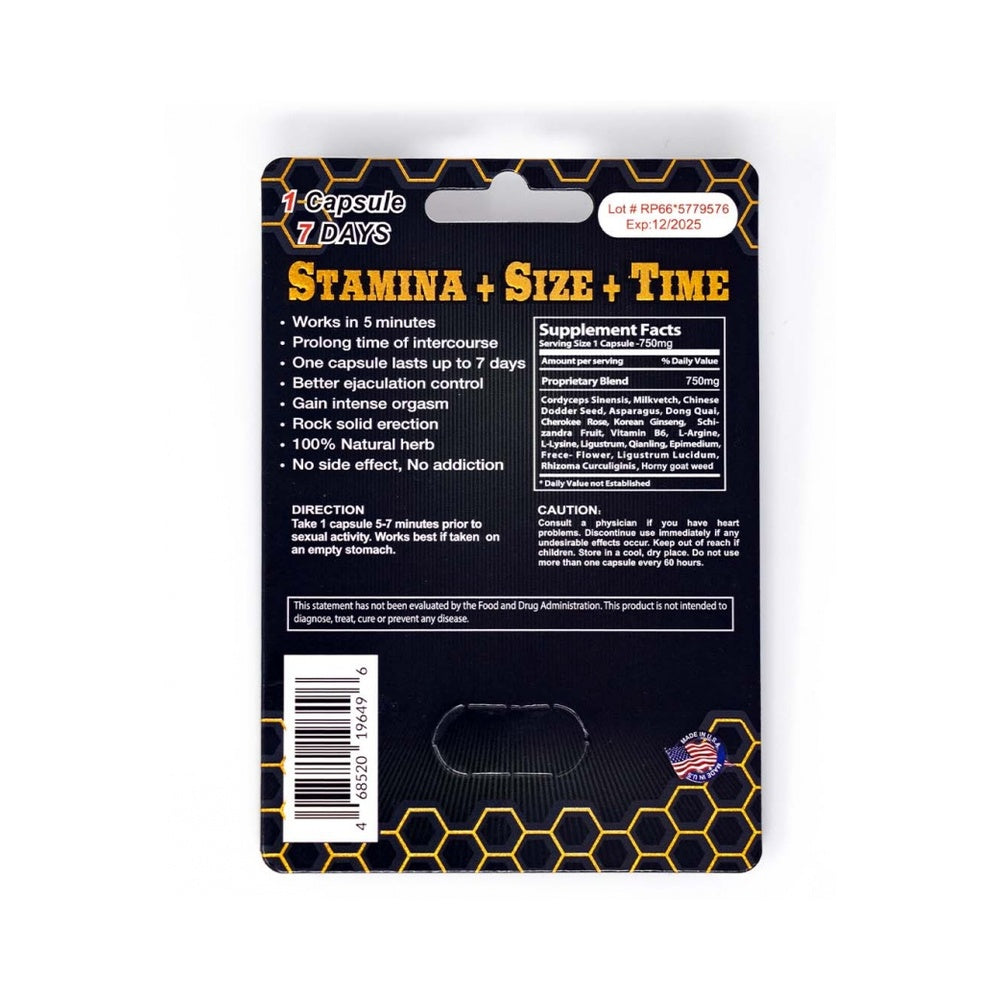 PRODUCTOS PARA EL DORMITORIO - POTENCIADOR MASCULINO KILLER BEE 1UD