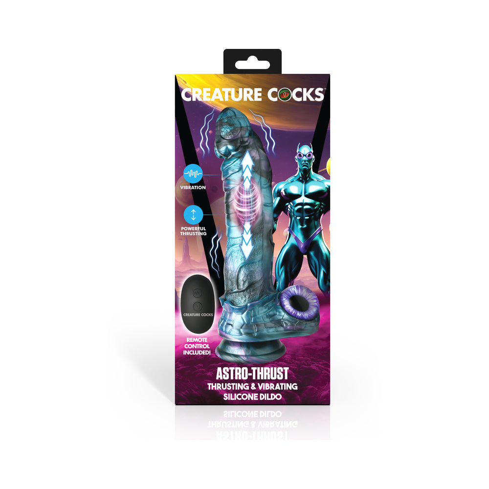 XR BRANDS - CREATURE COCKS ASTRO-THRUST THRUSTING & VIBRATING SILICONE DILDO