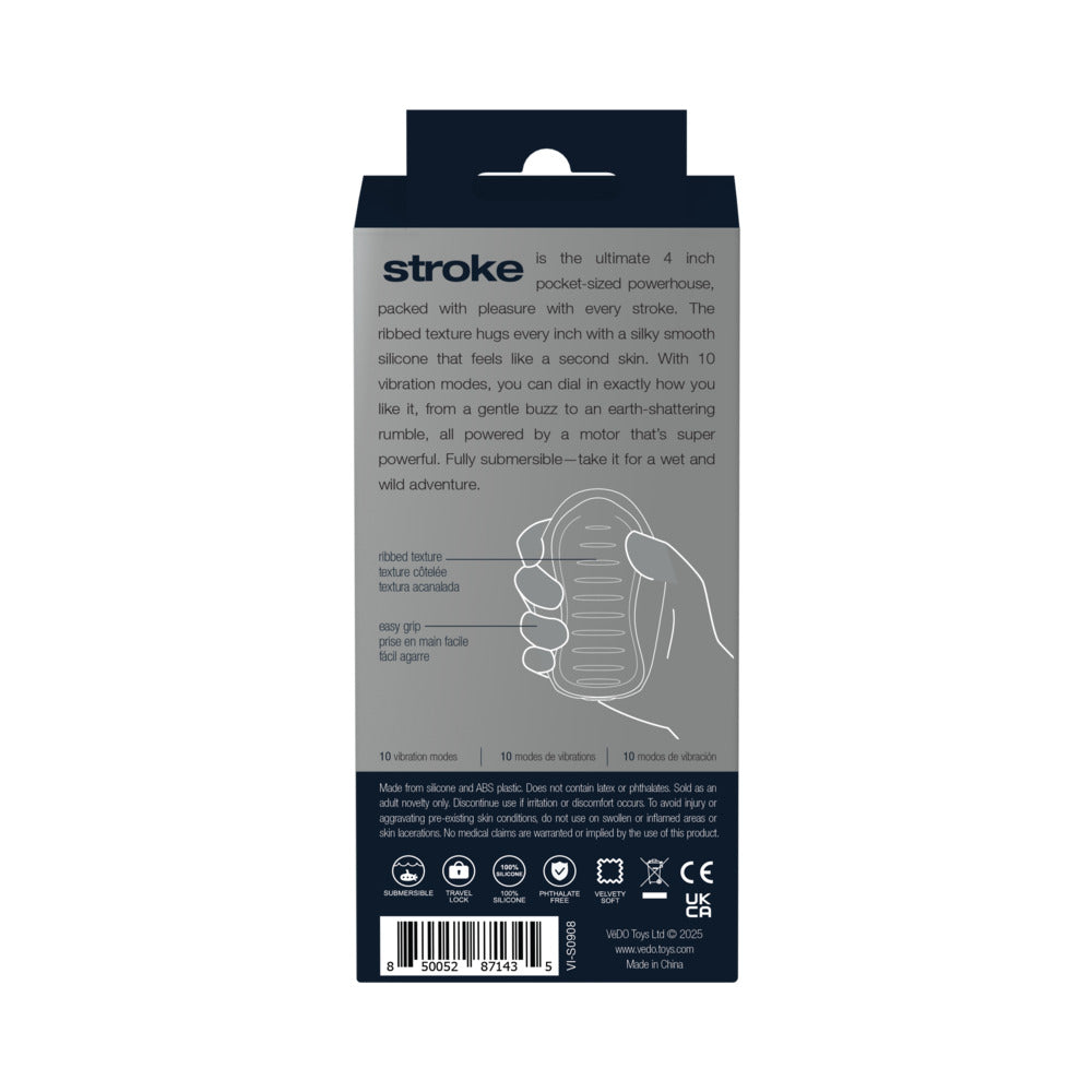VEDO - STROKE RECHARGEABLE VIBRATING STROKER BLACK