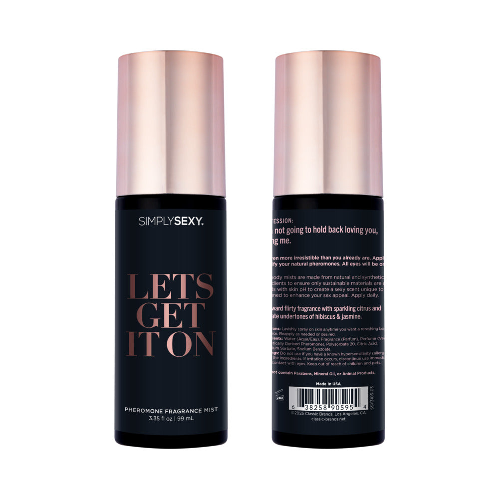 CLASSIC BRANDS - SIMPLY SEXY PHEROMONE BODY MIST LET''S GET IT ON 3.35 OZ.