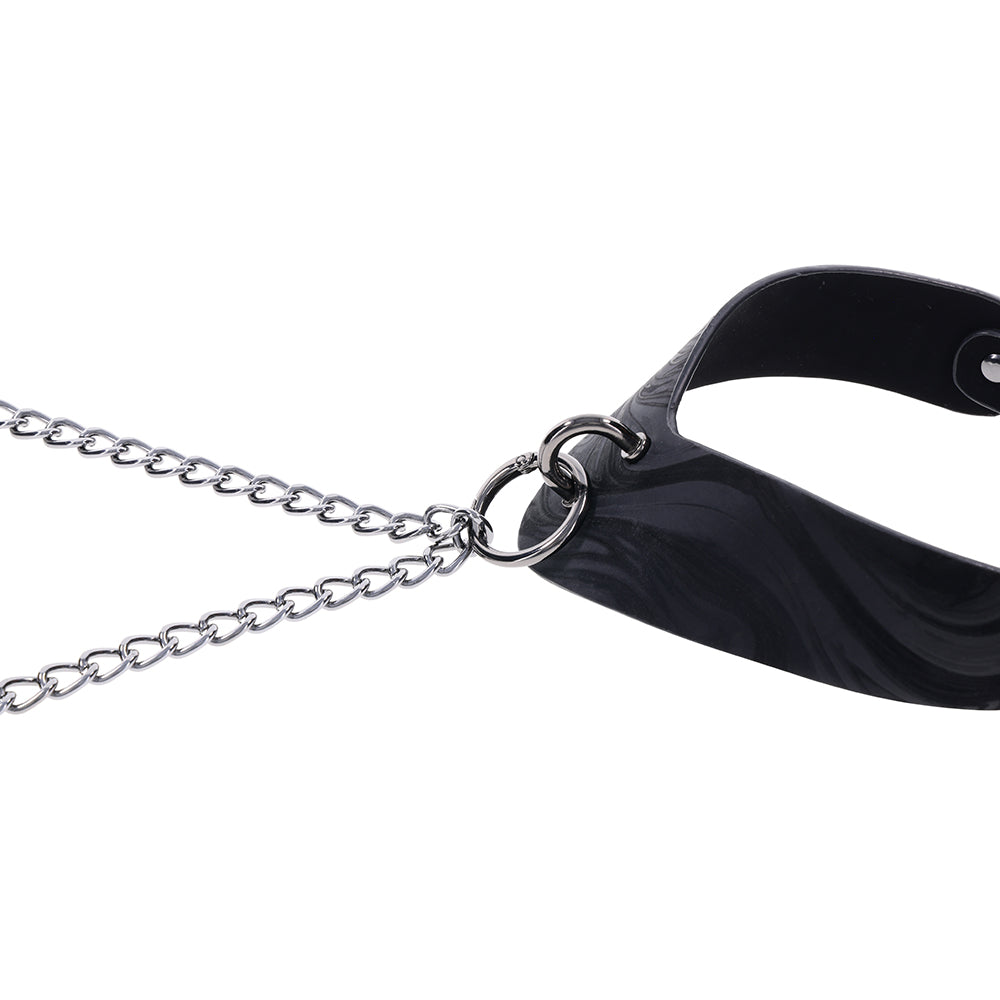 SPORTSHEETS - VELVET NOIR COLLAR & REMOVABLE CLAMPS