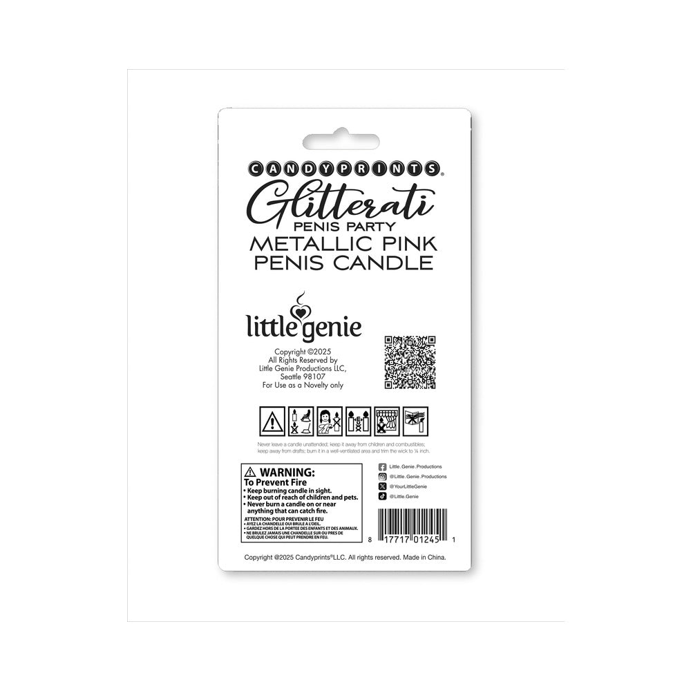 PINK FOIL PENIS BALLOON CANDLE