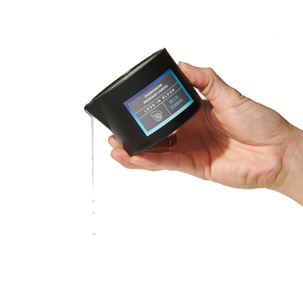 EYE OF LOVE BLOOM PHEROMONE MASSAGE CANDLE BLUE EMBER 5 OZ.