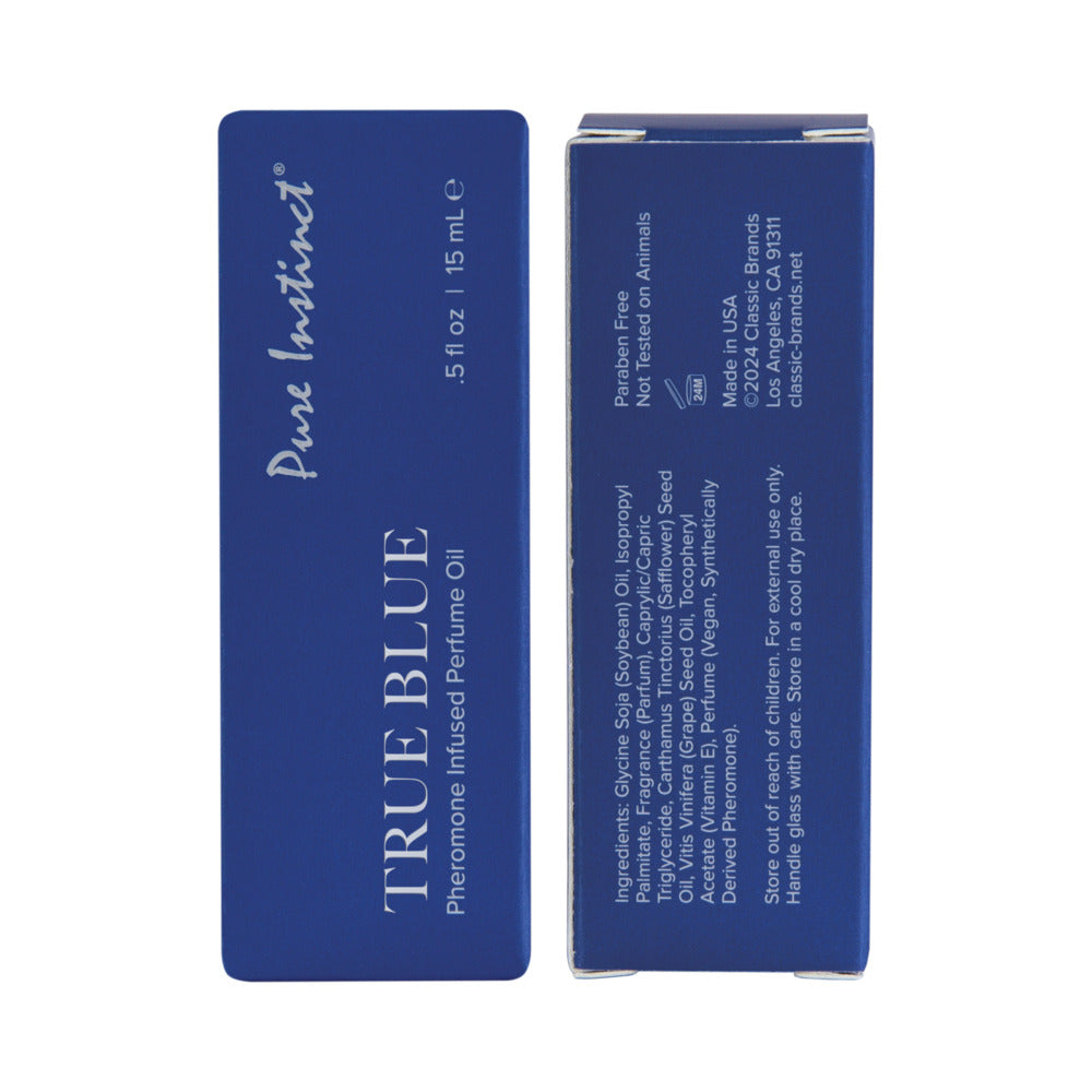CLASSIC BRANDS - PURE INSTINCT PHEROMONE PERFUME OIL WITH DROPPER TRUE BLUE 15 ML 0.5 FL. OZ.