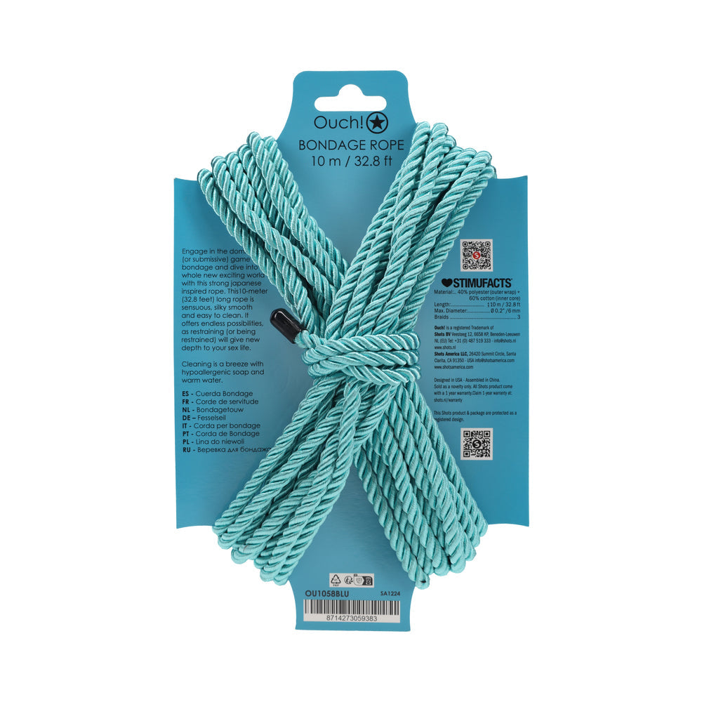 OUCH! BONDAGE ROPE 10 M NYLON BLUE