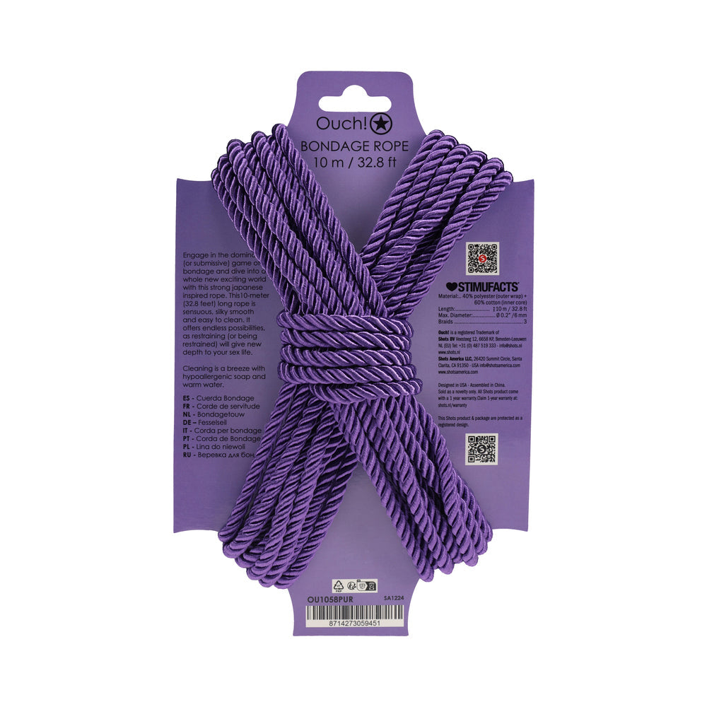 OUCH! BONDAGE ROPE 10 M NYLON PURPLE