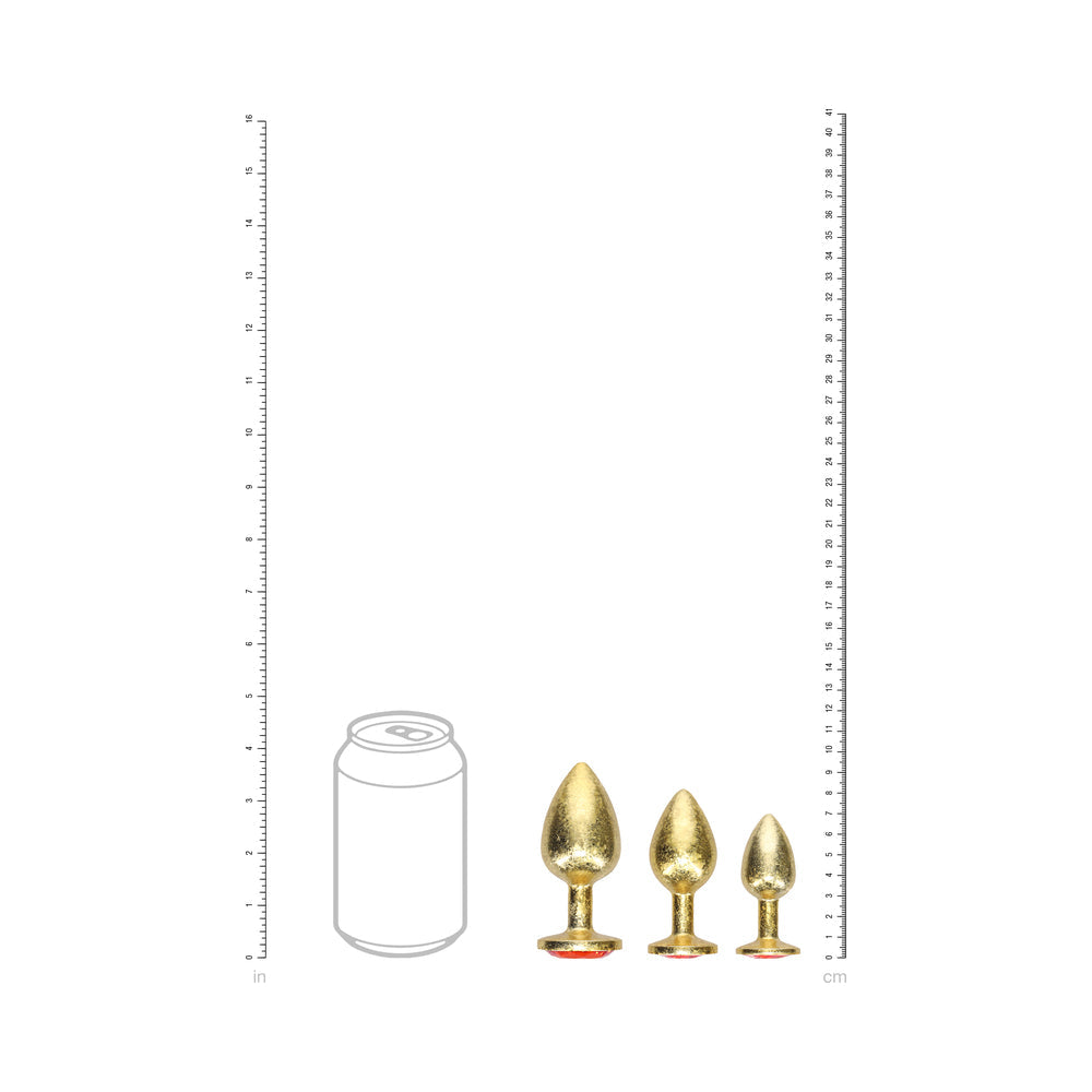 SHOTS - OUCH! INTERNATIONAL MILAN COLLECTION METAL ANAL PLUG SET GOLD
