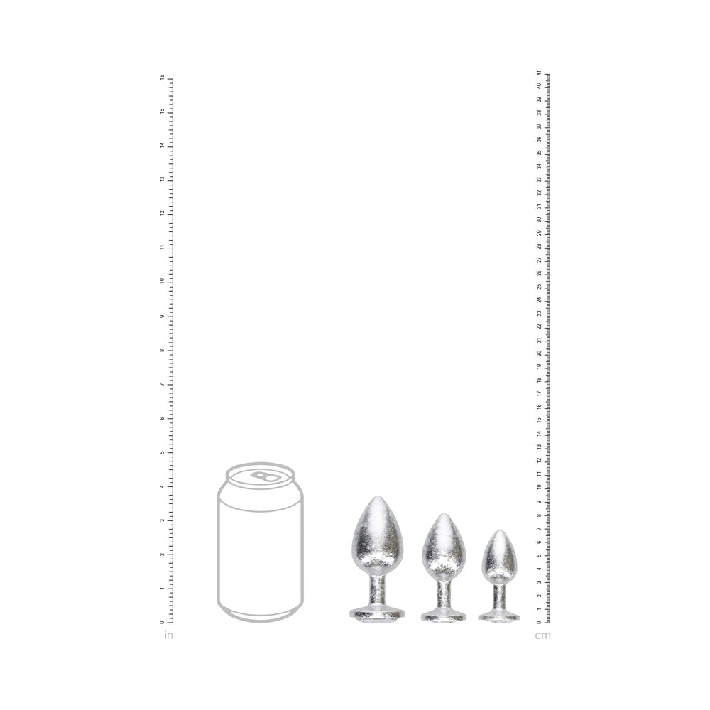 SHOTS - OUCH! INTERNATIONAL NEW YORK COLLECTION METAL ANAL PLUG SET SILVER