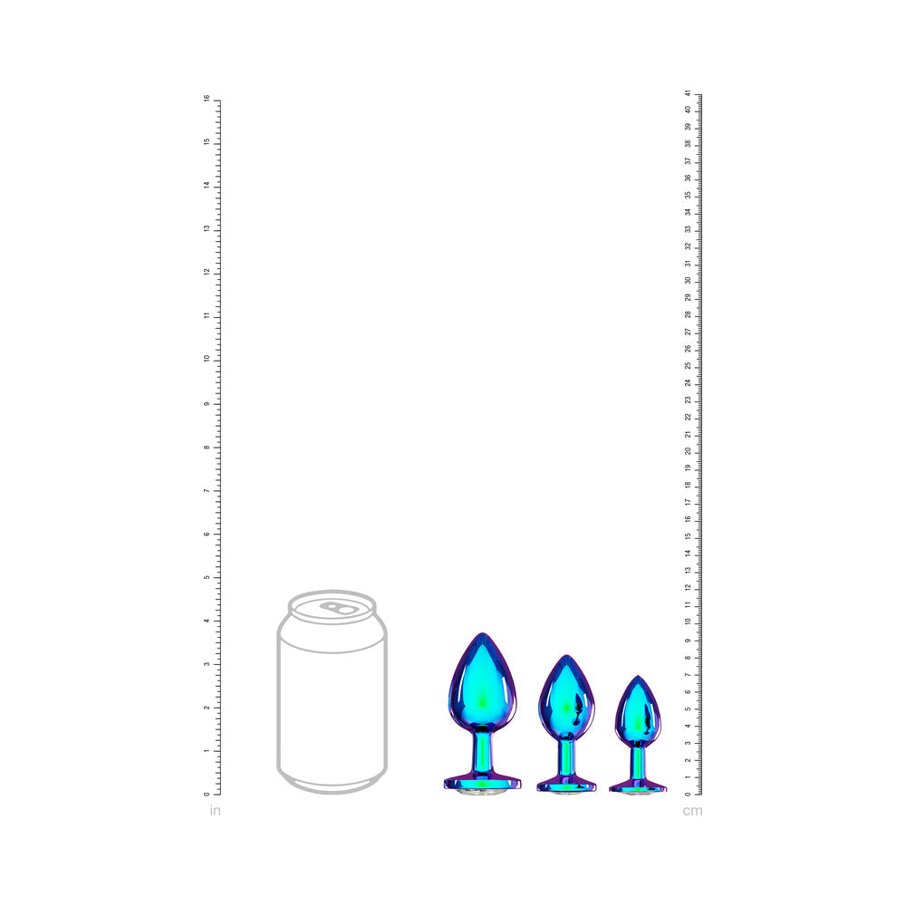 SHOTS - OUCH! INTERNATIONAL VENICE COLLECTION METAL ANAL PLUG SET IRIDESCENT