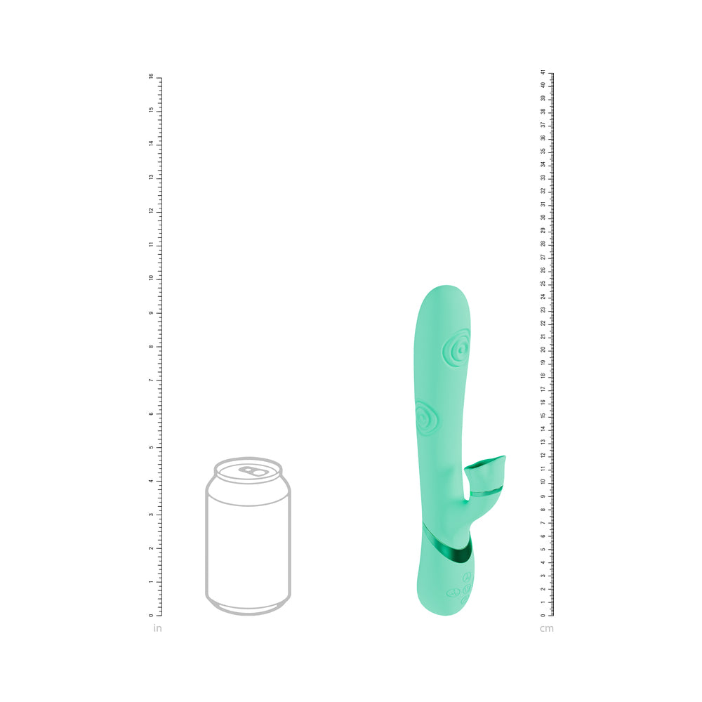 VIVE FIORE RECHARGEABLE G-SPOT AIR WAVE AND TAPPING FLARED CLIT STIMULATOR GREEN