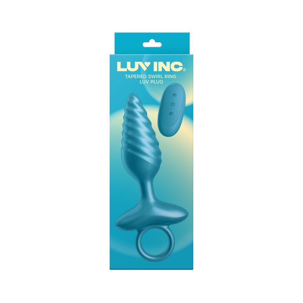 LUV INC. TR59: TAPERED SWIRL RING LUV PLUG METALLIC BLUE