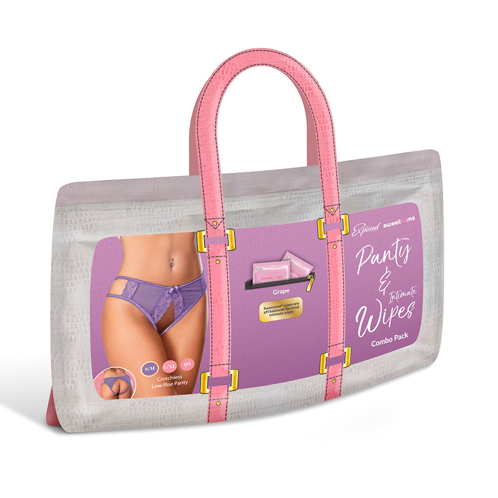 MAGIC SILK - SWEETUMS CROTCHLESS LOW RISE PANTY GRAPE