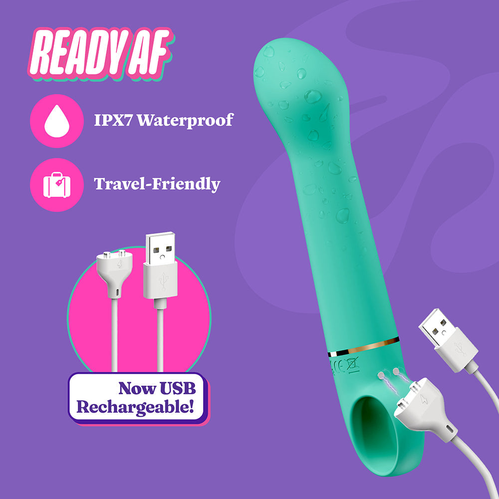 BLUSH - ARIA FLIRTY AF 2.0 RECHARGEABLE VIBE TEAL