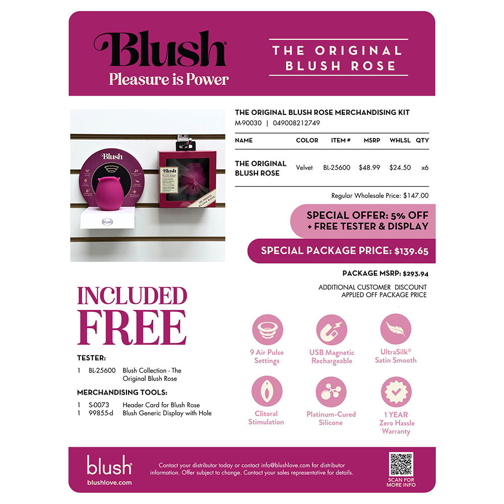 BLUSH COLLECTION THE ORIGINAL BLUSH ROSE MERCHANDISING KIT