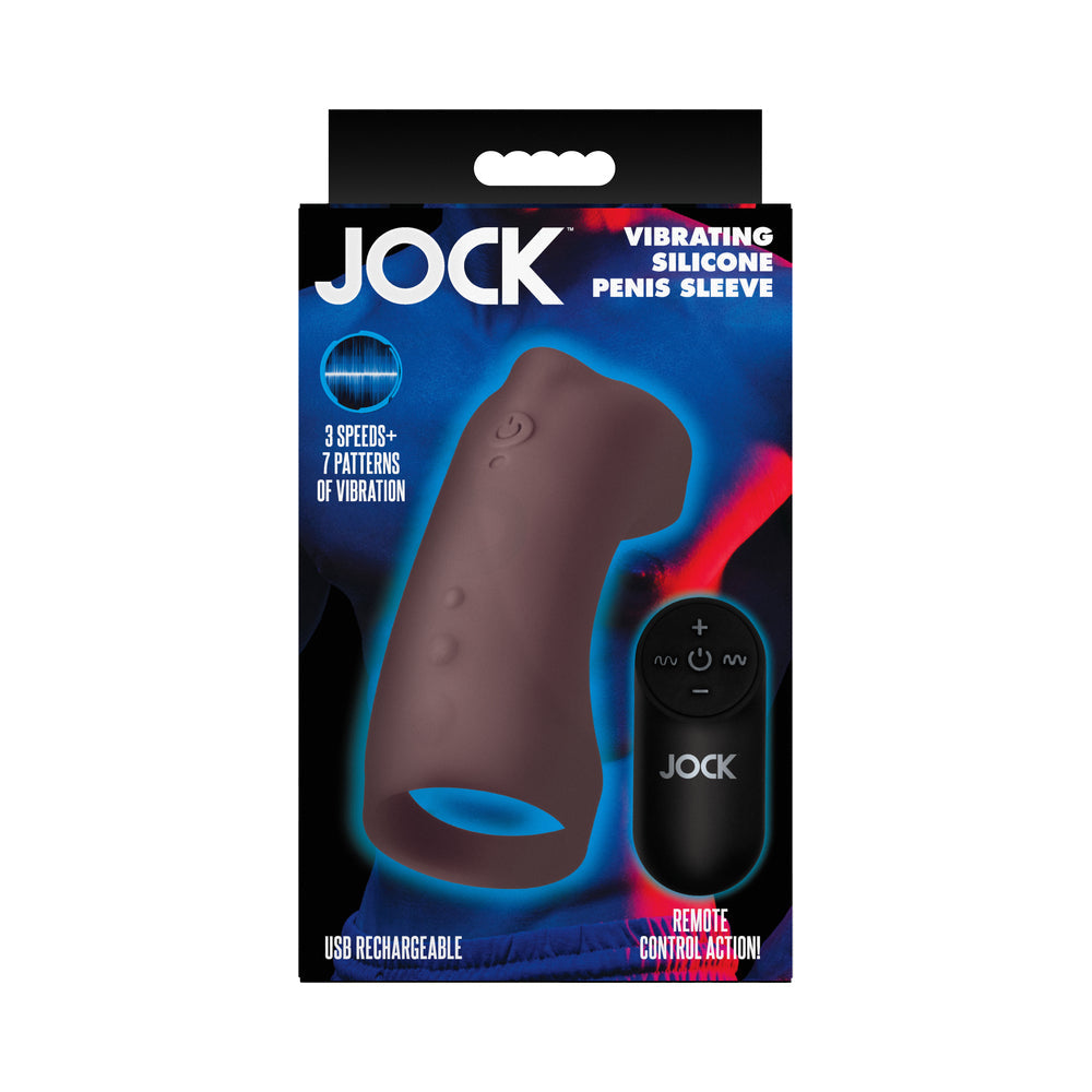 JOCK VIBRATING SILICONE PENIS SLEEVE DARK