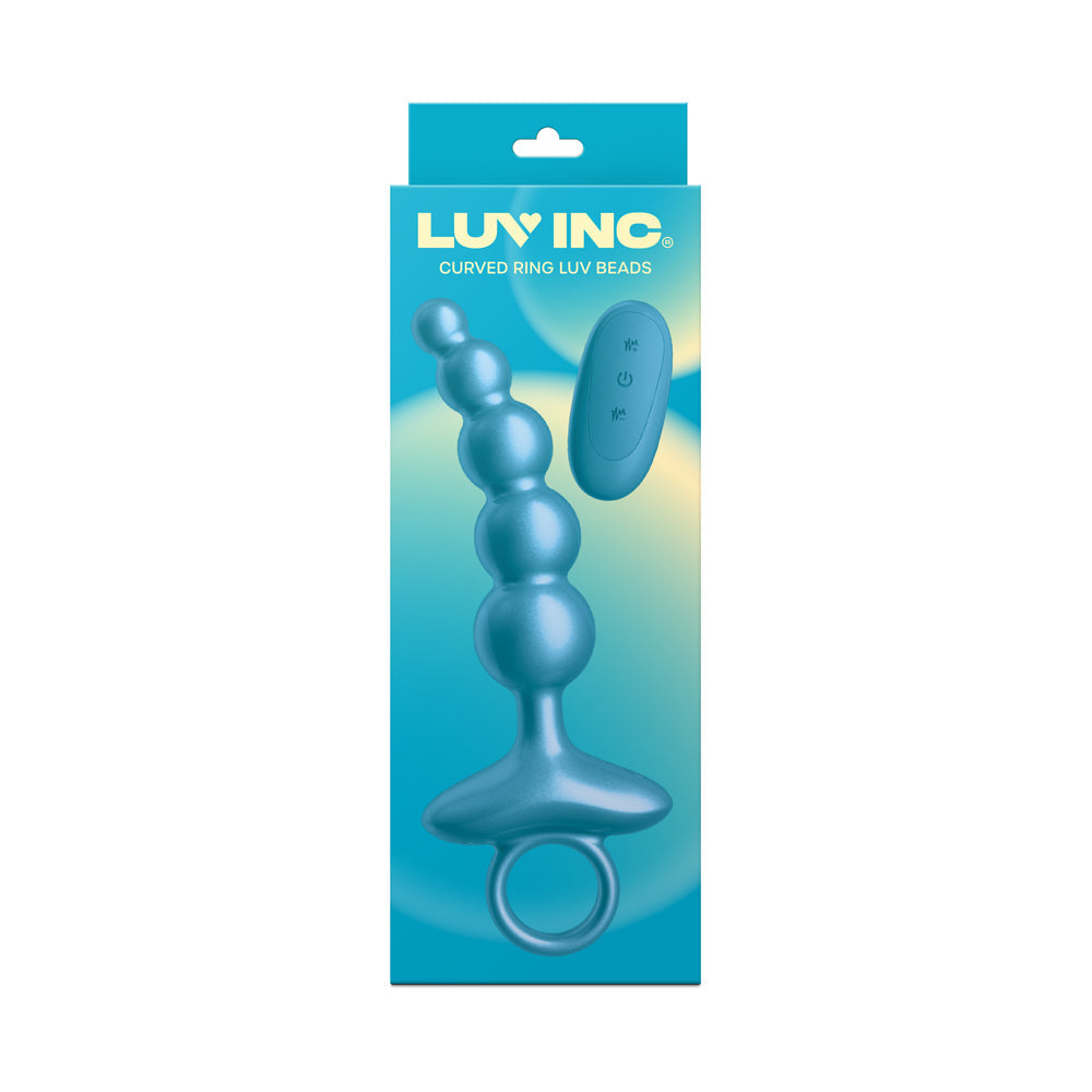 LUV INC CR23: CURVED RING LUV BEADS METALLIC BLUE